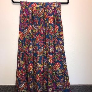 VINTAGE Colorful Paisley Midi Skirt